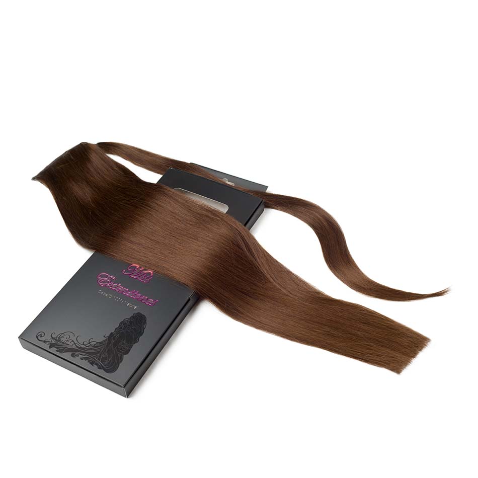 Cola Rapunzel Castaño con Mechas cenizas